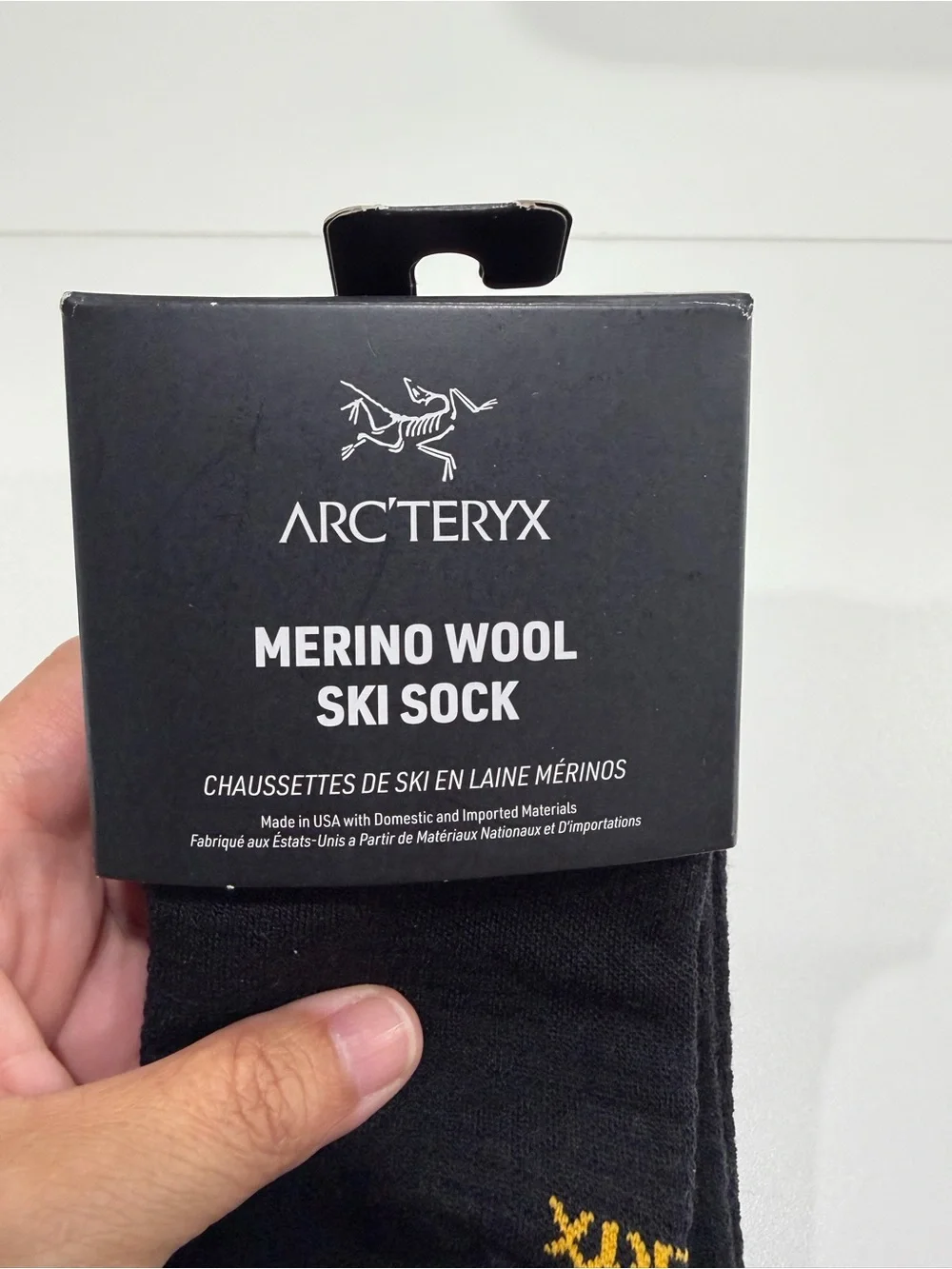 Arc’teryx Men's Large Merino Wool Ski Sock Black NWT Snow Snowboard Cushion